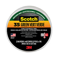 3M Scotch 35 Vinyl Electrical Color Coding Tape, 3" Core, 0.75" x 66 ft, Green (10851)