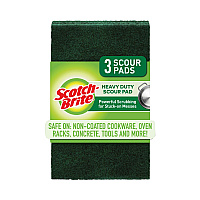 Scotch-Brite Heavy-Duty Scour Pad, 3.8 x 6, Green, 10/Carton (22310CT)