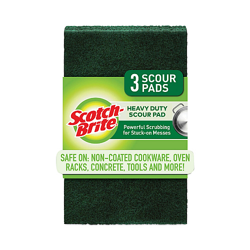 Scotch-Brite Heavy-Duty Scour Pad, 3.8 x 6, Green, 10/Carton (22310CT)