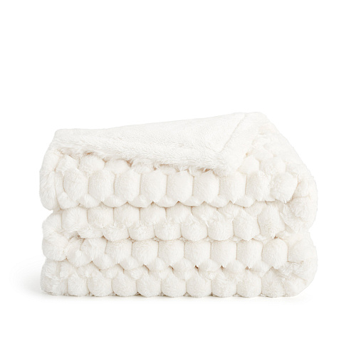 Aston & Arden Cottontail Faux Fur Throw 50x70 Ivory - 1 Blanket (P-TH-FF-5070-IV)