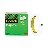 Scotch Magic Office Tape, 3" Core, 0.5" x 72 yds, Clear (810122592)