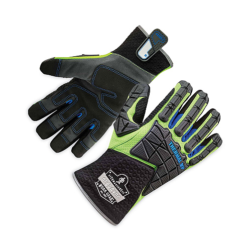 ergodyne ProFlex 925WP Performance Dorsal Impact-Reducing Thermal Waterproof Gloves, Black/Lime, Large, Pair (18104)