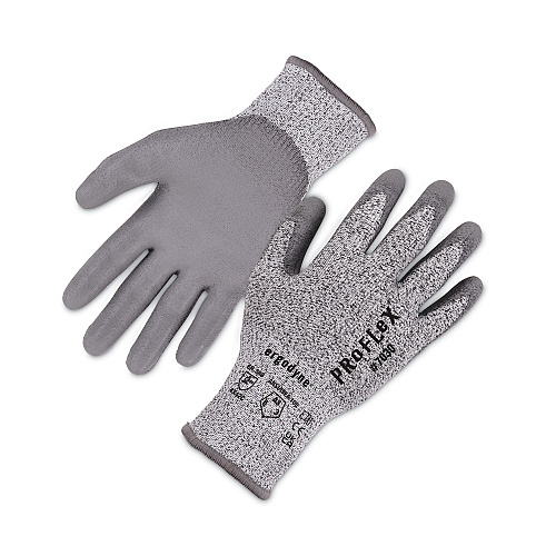 ergodyne ProFlex 7030 ANSI A3 PU Coated CR Gloves, Gray, Small, 12 Pairs/Pack (10452)