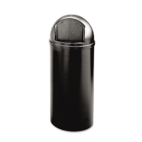 Rubbermaid Commercial Marshal Classic Container, 25 gal, Plastic, Black (817088BK)