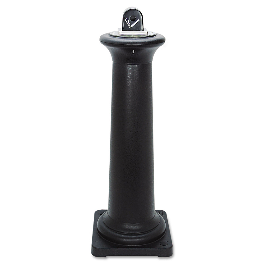 Rubbermaid Commercial GroundsKeeper Tuscan Receptacle, 22.05 gal, 13 dia x 38.38h, Black (9W300BLA)