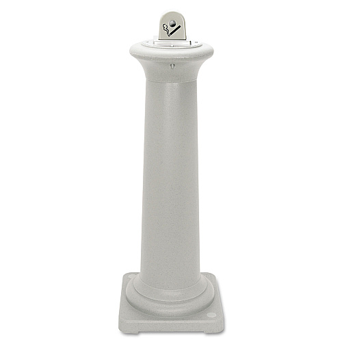 Groundskeeper Tuscan Receptacle, 22.05 Gal, 13 Dia X 38.38h, Sandstone