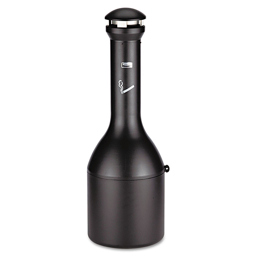 Rubbermaid Commercial Infinity Traditional Smoking Receptacle, 4.1 gal, 13 dia x 39h High, Black (9W33BLA)