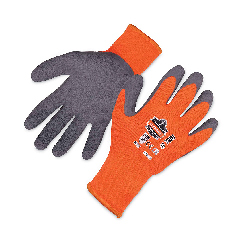 ergodyne ProFlex 7401 Coated Lightweight Winter Gloves, Orange, 2X-Large, Pair (17626)