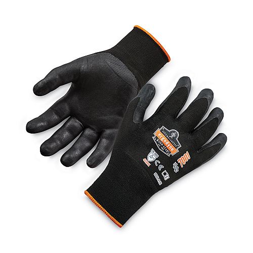 ergodyne ProFlex 7001 Nitrile-Coated Gloves, EN388: 4121X, 9" Long, Large, Black, Pair (17954)