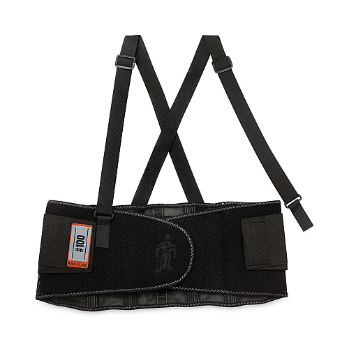 ergodyne ProFlex 100 Economy Spandex Back Support Brace, Large, 34" to 38" Waist, Black (11384)