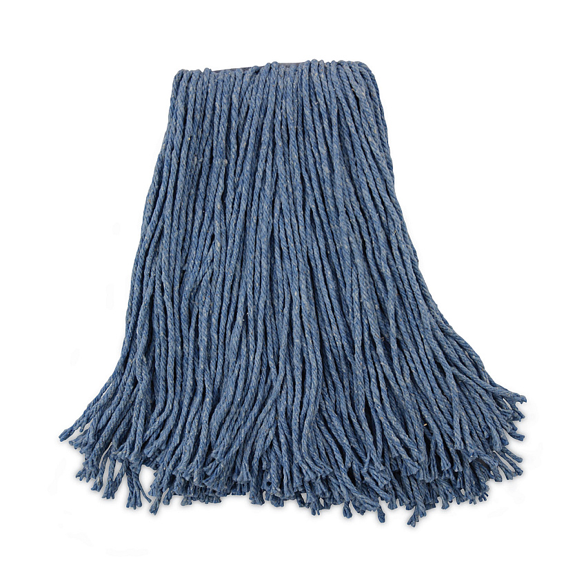 Boardwalk&reg; Standard 16 oz Mop Head, Cut-End, Blue, 12 Mop Heads (BWK2020B)