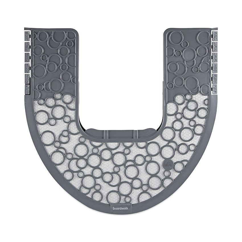 Boardwalk&reg; Commode Mat 2.0, Rubber, Gray/White, 6 Mats (BWKCMGW)