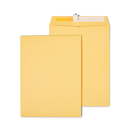 Universal Peel Seal Strip Catalog Envelope, #10 1/2, Square Flap, Self-Adhesive Closure, 9 x 12, Natural Kraft, 100/Box (UNV40102)