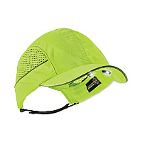 ergodyne Skullerz 8960 Bump Cap with LED Lighting, Long Brim, Lime Green (23379)
