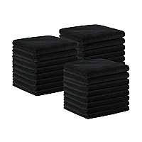 Terry Microfiber Salon Towel 16x27 Black - Pack Of 24 (M915109BK)