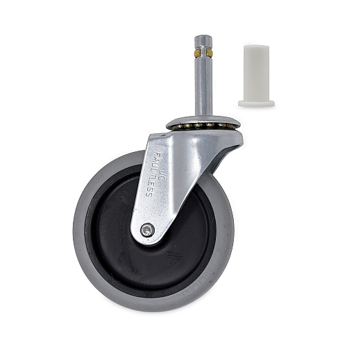Rubbermaid Commercial Replacement Swivel Bayonet Casters, 4" Wheel, Thermoplastic Rubber, Black (FG3424L60000)
