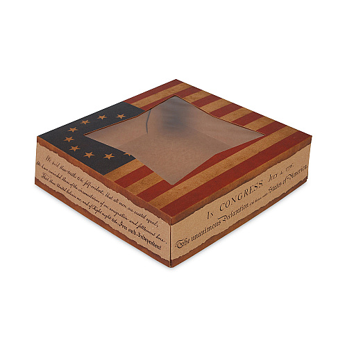 SCT Window Flag Design Pie Boxes, 8 x 8 x 2.5, White, Paper, 150/Carton (2480)