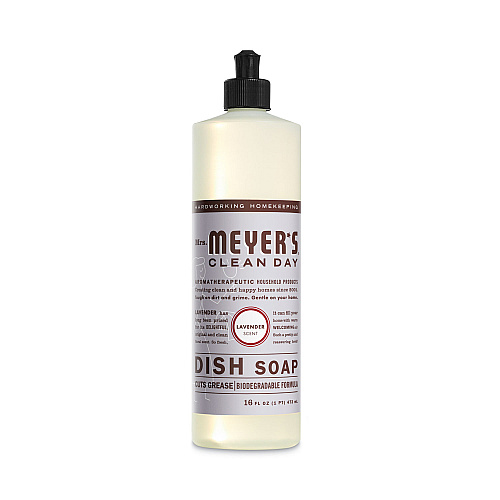 Mrs. Meyer's Dish Soap, Lavender Scent, 16 oz Bottle, 6/Carton (347634)