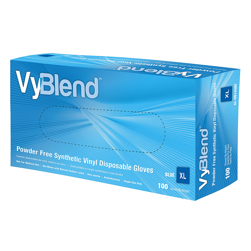 Vyblend Synthetic Vinyl Powder Free 4.5 Mil Gloves Blue Xl, Case Of 1000 (GL-VN104BFX)