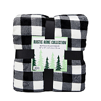 Buffalo Plaid Throw 50x70 - Black & White - Case Of 12 (THROW-BLKPLD50X70-CS)