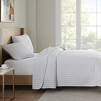 Host & Home Brushed Microfiber Quilt Set - King, White - Case Of 4 (MFQT-KSET-WH)