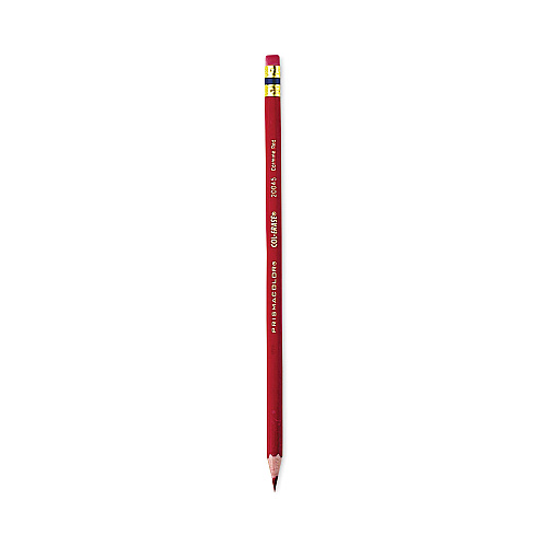 Prismacolor Col-Erase Pencil with Eraser, 0.7 mm, 2B, Carmine Red Lead, Carmine Red Barrel, Dozen (20045)