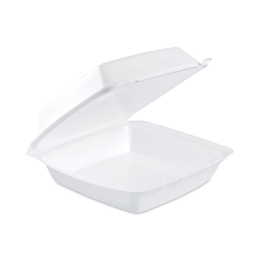 Dart Insulated Foam Hinged Lid Containers, 1-Compartment, 7.96 x 8.36 x 3.2, White, 100/Pack, 2 Packs/Carton (85HT1)