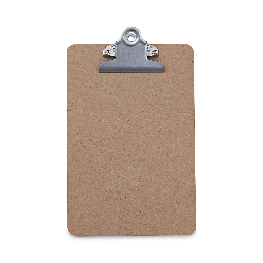 Universal Hardboard Clipboard, 0.75" Clip Capacity, Holds 5 x 8 Sheets, Brown (UNV05610)