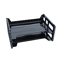 Universal Recycled Plastic Side Load Desk Trays, 2 Sections, Letter Size Files, 13