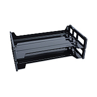 Universal Recycled Plastic Side Load Desk Trays, 2 Sections, Legal Size Files, 16.25