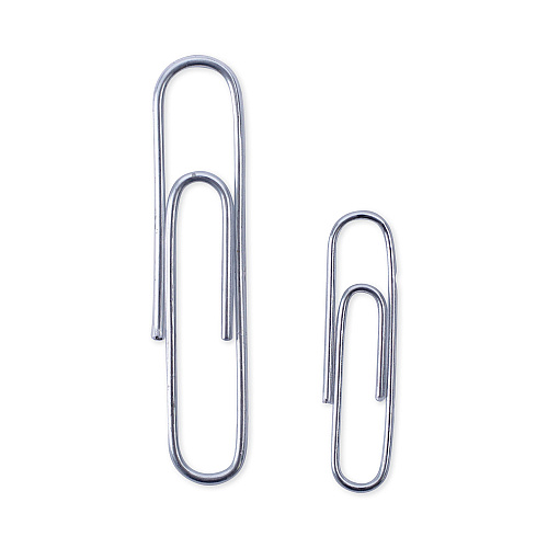 Universal Plastic-Coated Paper Clips with Two-Compartment Dispenser Tub, (750) #2 Clips, (250) Jumbo Clips, Silver (UNV21001)