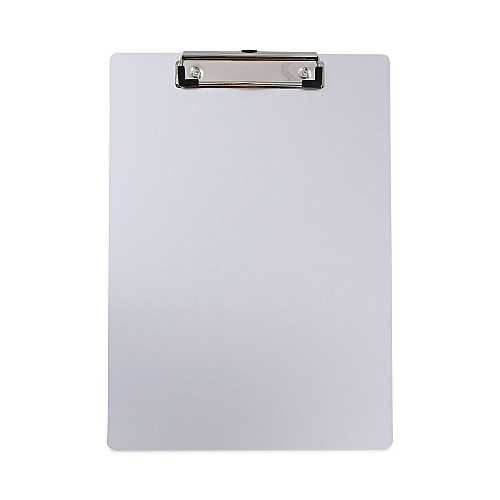 Universal Aluminum Clipboard with Low Profile Clip, 0.5" Clip Capacity, Holds 8.5 x 11 Sheets, Aluminum (UNV40301)