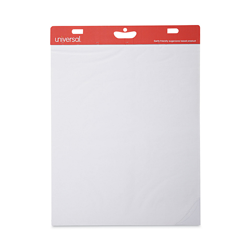 Universal Renewable Resource Sugarcane Based Easel Pads, Unruled, 27 x 34, White, 50 Sheets, 2/Carton (UNV45600)