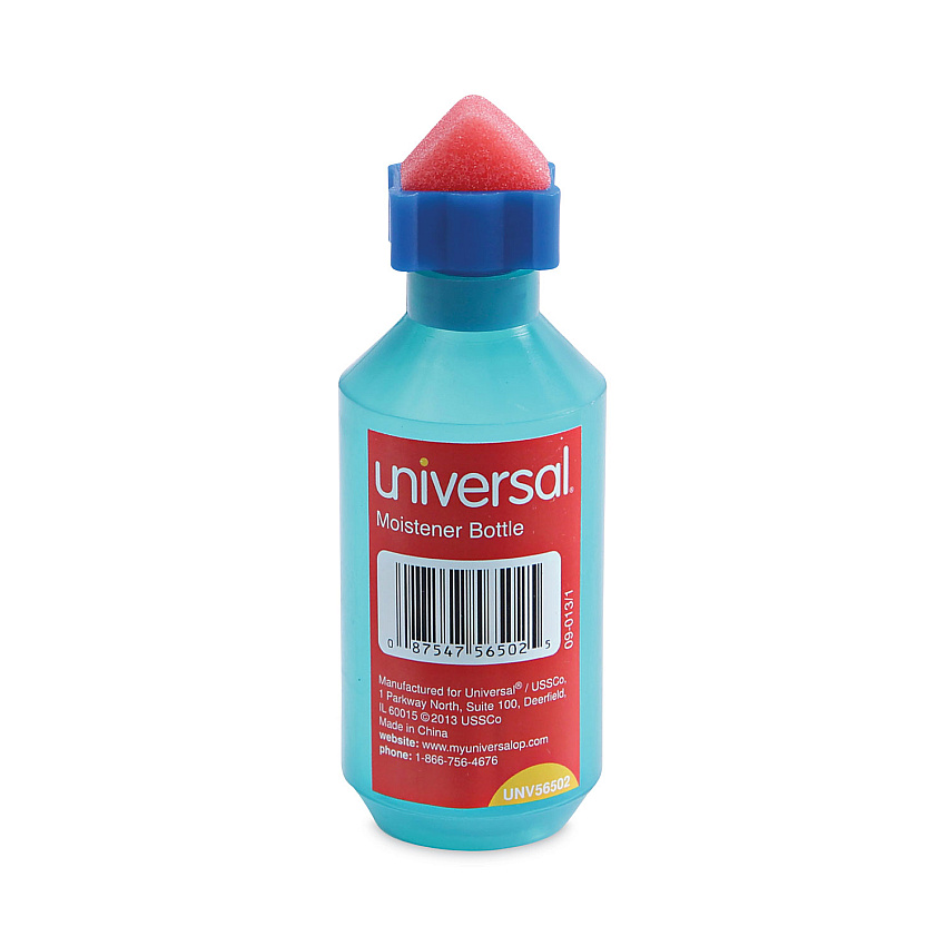 Universal Squeeze Bottle Moistener, 2 oz, Blue (UNV56502)