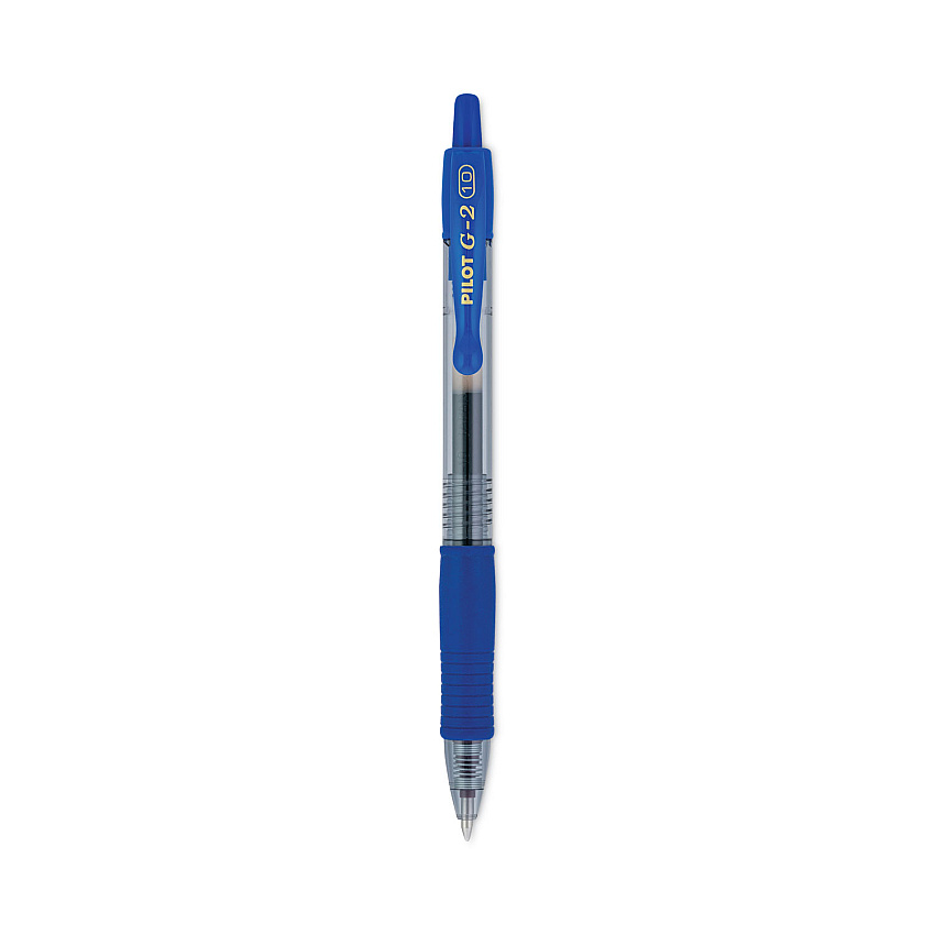 Pilot G2 Premium Gel Pen, Retractable, Bold 1 mm, Blue Ink, Smoke/Blue Barrel, Dozen (31257)