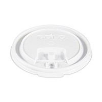 SOLO Lift Back and Lock Tab Lids for Paper Cups, Fits 8 oz Cups, White, 100/Sleeve, 10 Sleeves/Carton (LB3081)
