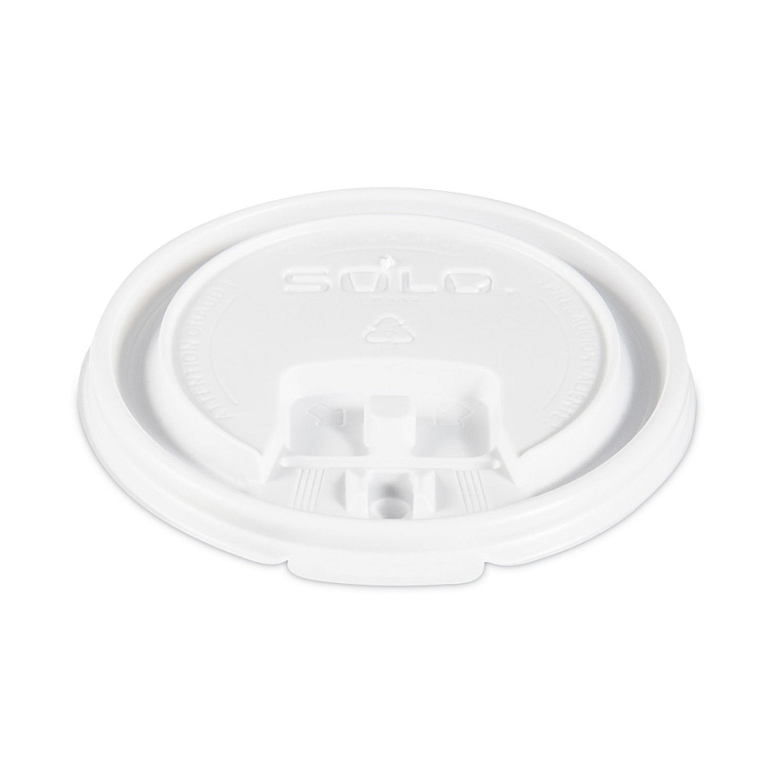 SOLO Lift Back and Lock Tab Lids for Paper Cups, Fits 8 oz Cups, White, 100/Sleeve, 10 Sleeves/Carton (LB3081)