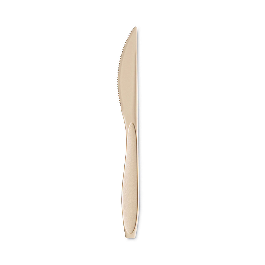 SOLO Medium Weight Polystyrene Knives, Plastic, Champagne, 1,000/Carton (RSAK)
