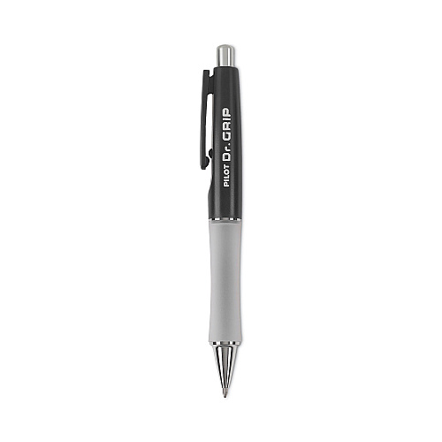 Pilot Dr. Grip Ballpoint Pen, Retractable, Medium 1 mm, Black Ink, Black Barrel (36100)
