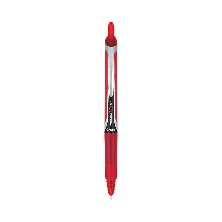 Pilot Precise V5RT Roller Ball Pen, Retractable, Extra-Fine 0.5 mm, Red Ink, Red Barrel (26064)