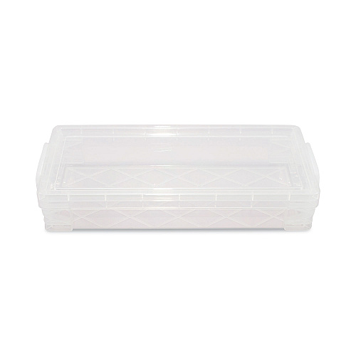 Advantus Super Stacker Pencil Box, Plastic, 8.25 x 3.75 x 1.5, Clear (40309)