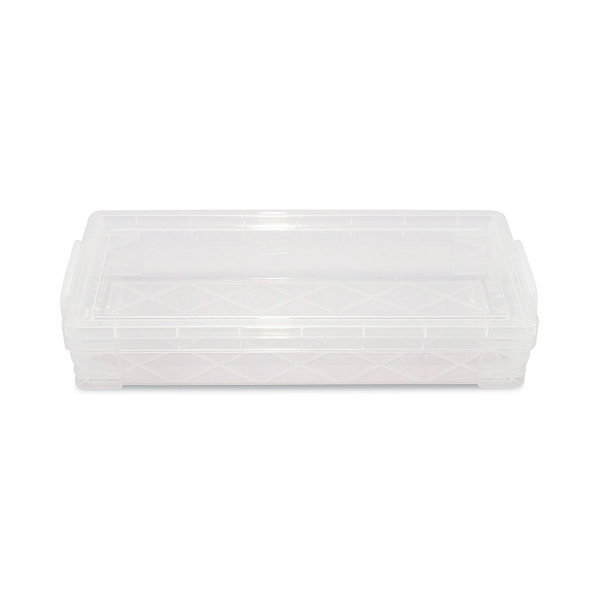 Advantus Super Stacker Pencil Box, Plastic, 8.25 x 3.75 x 1.5, Clear (40309)