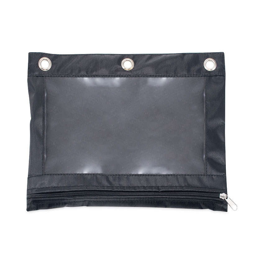 Advantus Binder Pencil Pouch, 10 x 7.38, Black/Clear, 3/Pack (63067)