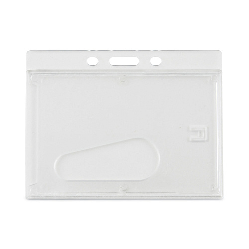 Advantus Frosted One-Card Rigid Badge Holders, Horizontal, Frosted 3.68" x 2.75" Holder, 3.38" x 2.13" Insert, 25/Box (76075)