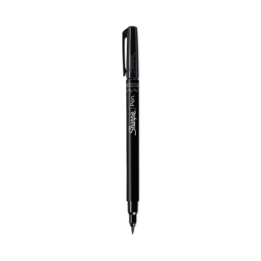 Sharpie Brush Tip Pens, Fine Brush Tip, Black, Dozen (2011280)