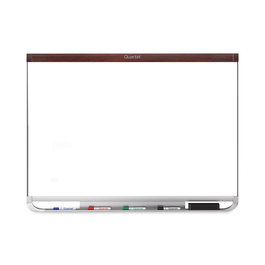 Quartet Prestige 2 DuraMax Magnetic Porcelain, 48 x 36, White Surface, Mahogany Fiberboard/Plastic Frame (P554MP2)