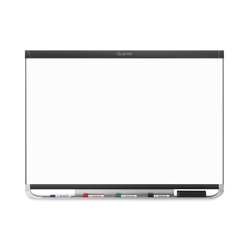 Quartet Prestige 2 DuraMax Magnetic Porcelain, 96 x 48, White Surface, Black Aluminum/Plastic Frame (P558BP2)