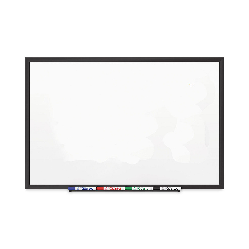 Quartet Classic Series Porcelain Magnetic Dry Erase Board, 36 x 24, White Surface, Black Aluminum Frame (2543B)