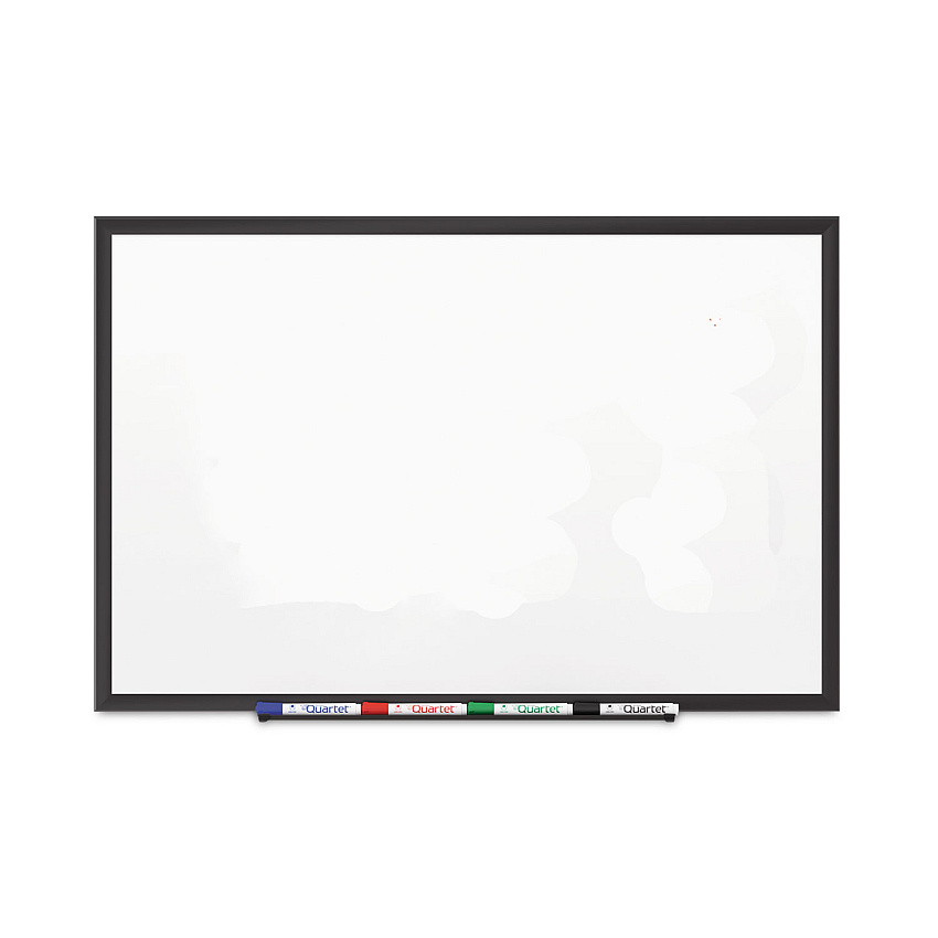 Quartet Classic Series Porcelain Magnetic Dry Erase Board, 48 x 36, White Surface, Black Aluminum Frame (2544B)