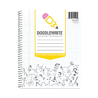 Roaring Spring DoodleWrite Notebooks, 1-Subject, Wide/Legal Rule, White Cover, (50) Sheets, 24/Carton (11101CS)